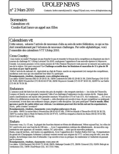 UFOLEP VTT News 2